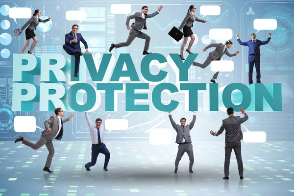 Koncepce ochrany soukromí dat s podnikateli — Stock fotografie