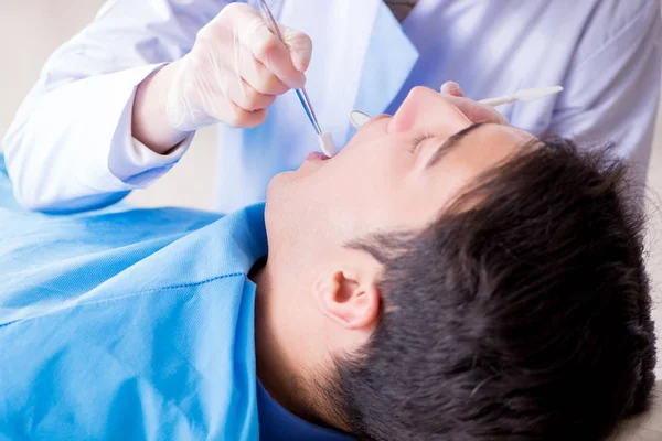 Patient visiting dentist for regular check-up and filling — Stock Photo, Image