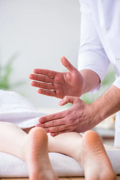 Foot massage in medical spa — Stock Photo, Image