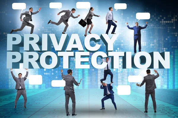 Data privacy protection concept with business people — Stock Photo, Image