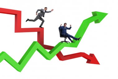 Kriz ve iyileşme konseptinde iş adamı