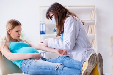 Hamile kadın düzenli hamilelik kontrolünde.