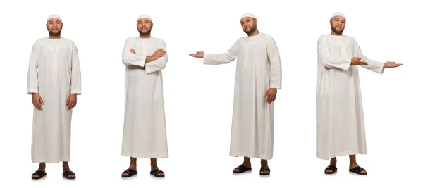 Concept met Arabische man geïsoleerd op wit — Stockfoto