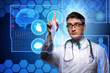 Sanal tuşlara basılı doktorların teletıp kavramı