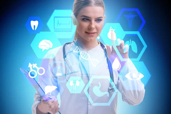 Woman doctor in telemedicine futuristic concept