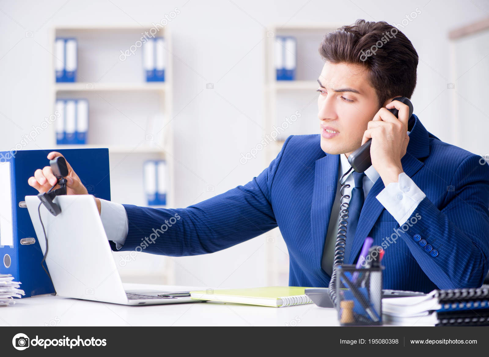 Young Help Desk Operator Working In Office Stock Photo C Elnur