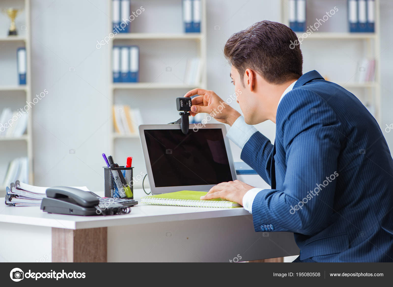 Young Help Desk Operator Working In Office Stock Photo C Elnur