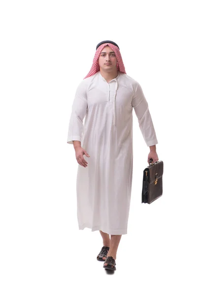 Arabo uomo d'affari isolato su sfondo bianco — Foto Stock