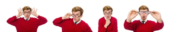 Étudiant isolé sur blanc — Photo