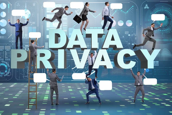 Koncepce ochrany soukromí dat s podnikateli — Stock fotografie