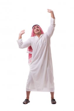 Arap işadamı beyaz arka planda izole edilmiş