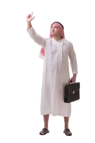 Arabo uomo d'affari isolato su sfondo bianco — Foto Stock