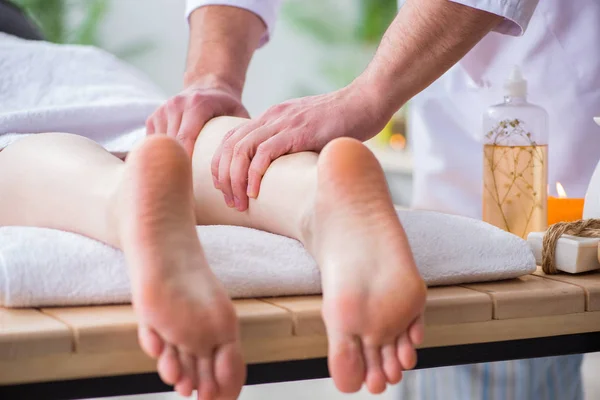 Foot massage in medical spa