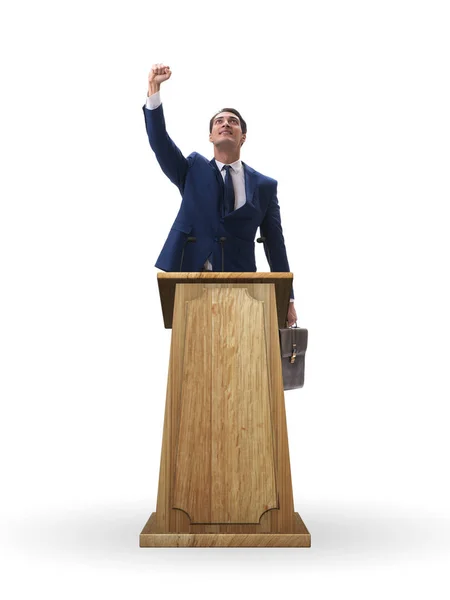 ビジネスコンセプトでスピーチをするビジネスマン — ストック写真