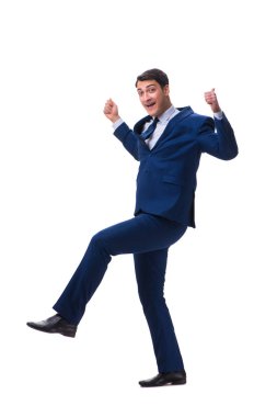 Beyaz zemin üzerinde izole iş adamı