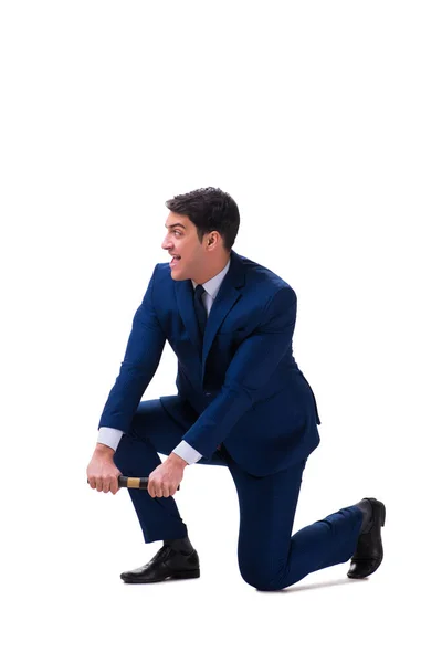 Hombre de negocios aislado sobre fondo blanco — Foto de Stock