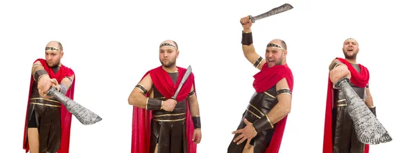 Gladiator isolerad på vit bakgrund — Stockfoto