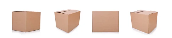 Cajas de cartón aisladas en el fondo blanco —  Fotos de Stock