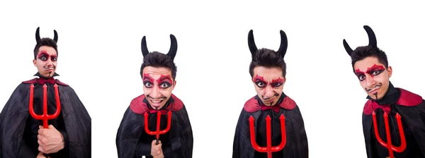Homem disfarçado de diabo no conceito de Halloween — Fotografia de Stock