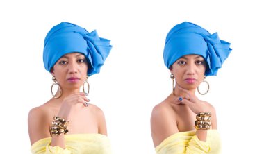 Japon kadın üzerinde beyaz izole