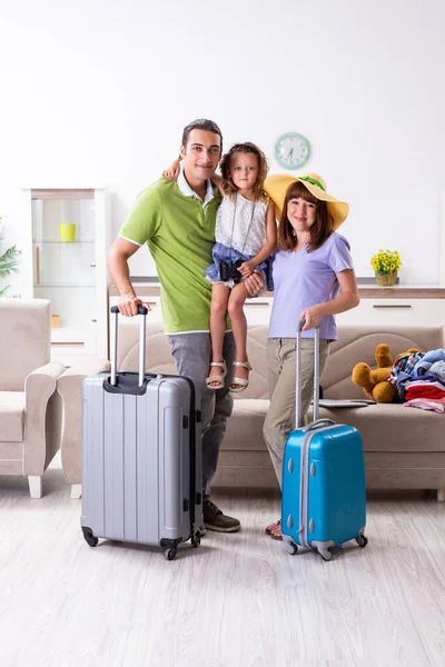 Happy family planning vacation trip