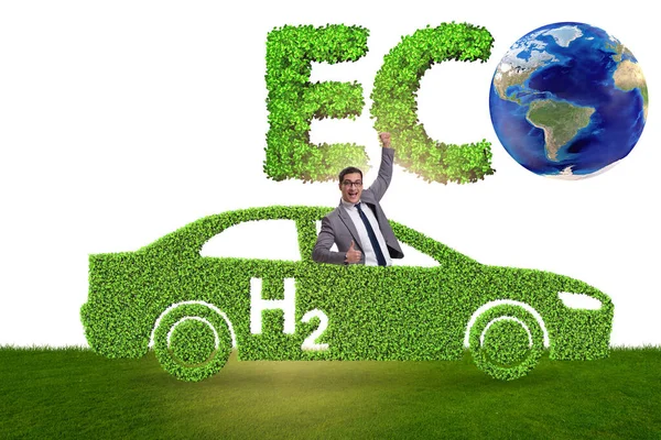 Conceito de carro de hidrogênio no conceito de transporte ecológico — Fotografia de Stock