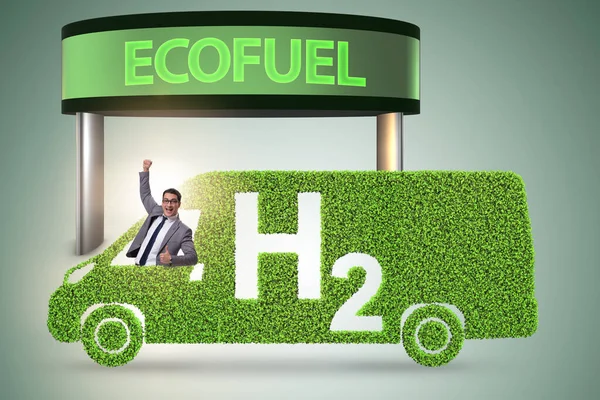 Concept de voiture à hydrogène dans le concept de transport écologique — Photo