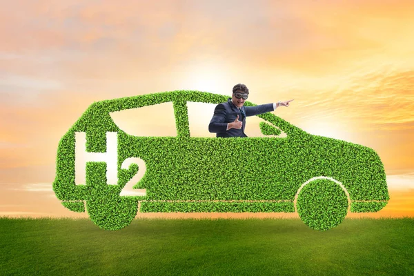生态交通概念中的氢汽车概念 — 图库照片
