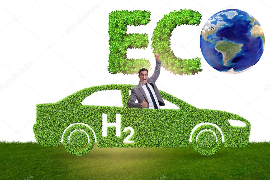 Hydrogen car concept in ecological transportation concept