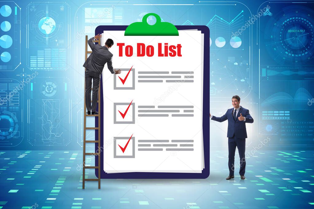 Concept of to do list with businessman