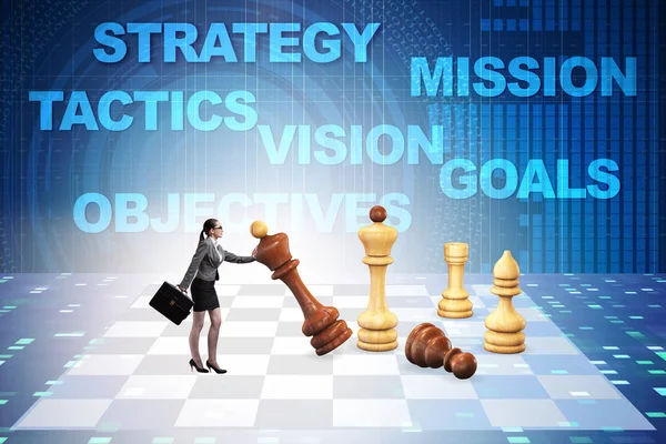 Strategy and tactics concept with businessman — Stock Photo, Image