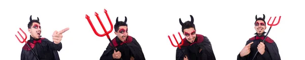 Hombre disfrazado de diablo en concepto de Halloween — Foto de Stock