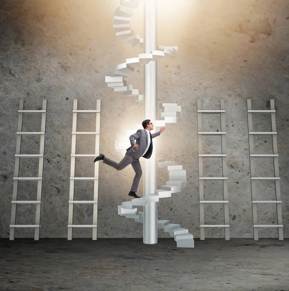 Career progression concept with ladders and staircase — Stock Photo, Image