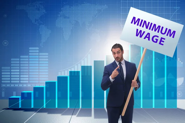 Begrip minimumloon bij de ondernemer — Stockfoto