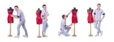 Terzi beyaz arkaplanda izole edildi