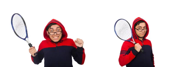 Hombre joven con traje deportivo aislado en blanco — Foto de Stock