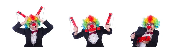 Geschäftsmann Clown isoliert auf Weiß — Stockfoto