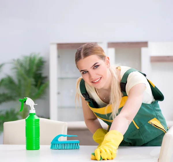 Profissional de limpeza de móveis de apartamento — Fotografia de Stock
