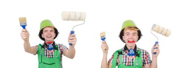 Beyaz tenli komik bir ressam.