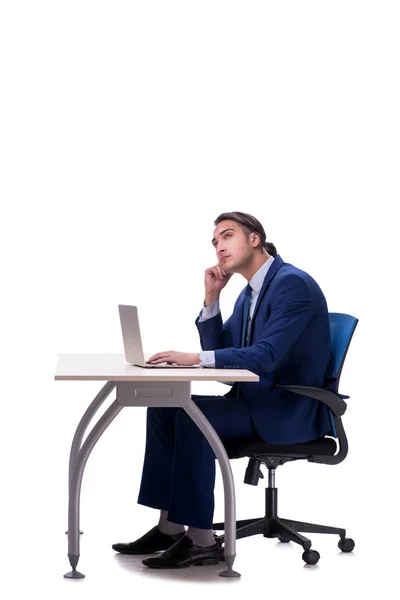 Empleado trabajando aislado sobre fondo blanco — Foto de Stock