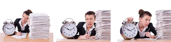 Vrouw zakenvrouw onder stress mist haar deadlines — Stockfoto