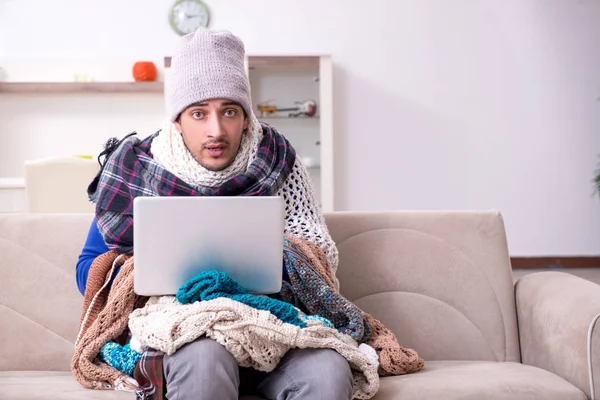 Young man suffering at home — Stock Photo, Image