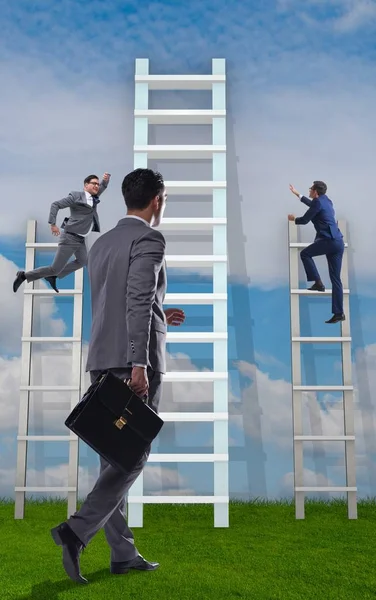 Career progression concept with various ladders — Stock Photo, Image