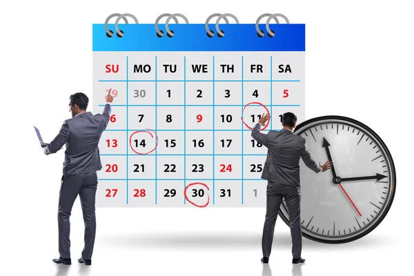 Concepto de calendario de negocios con empresario — Foto de Stock