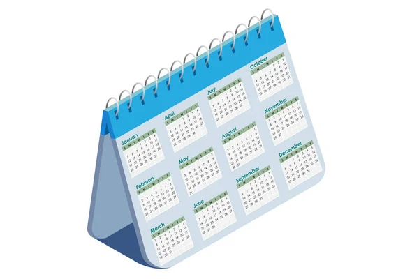 Conceito de calendário para fins de planejamento - renderização 3d — Fotografia de Stock