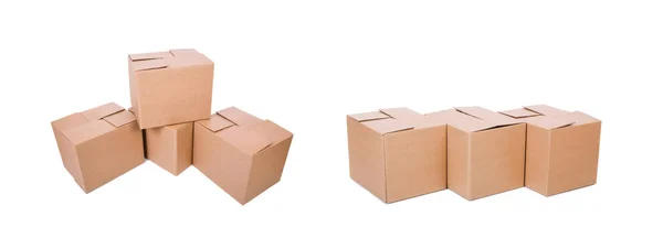 Conjunto de caixas isoladas em branco — Fotografia de Stock