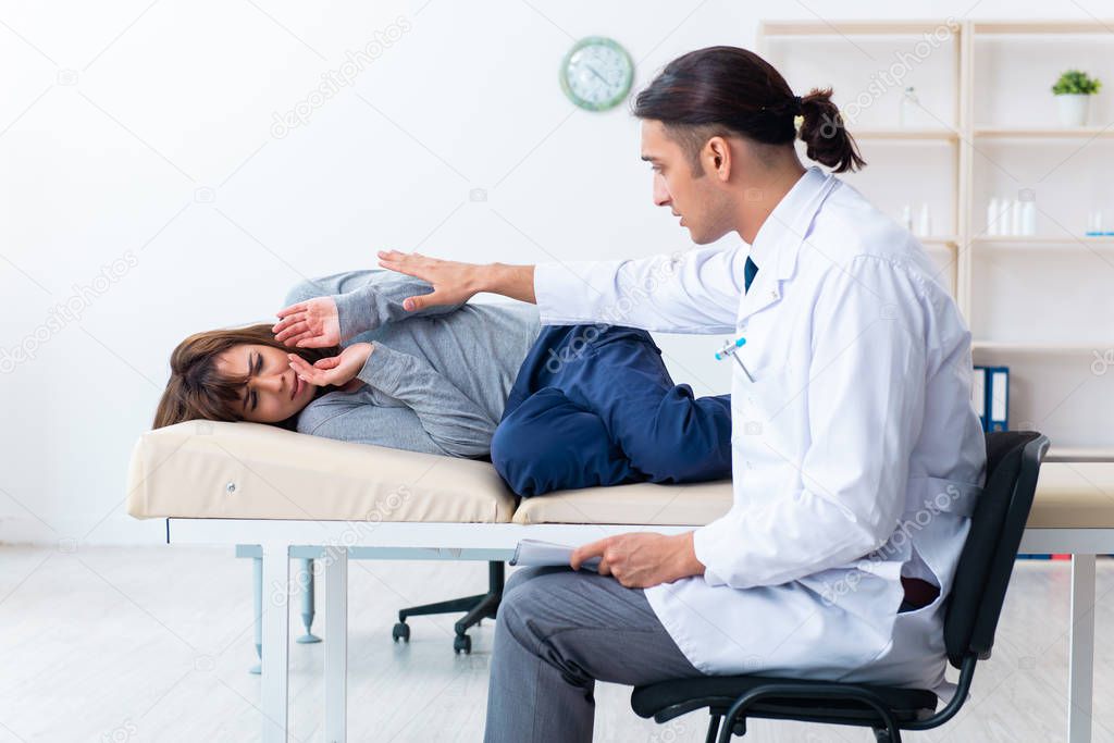 Mentally ill woman patient during doctor visit