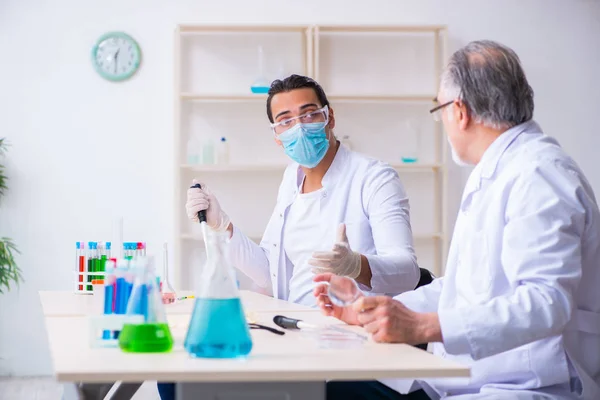 Dos químicos trabajando en el laboratorio — Foto de Stock