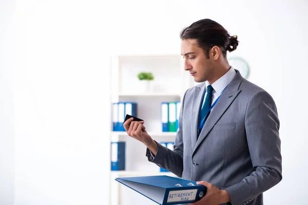 Young male accountant working in the office — Stock Photo, Image