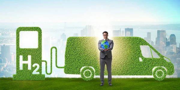 Wasserstoffauto-Konzept in ökologischem Verkehrskonzept — Stockfoto